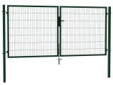 Dubbele tuinpoort | Budget | Breedte 300 cm breed | Hoogte 140 cm | RAL6009