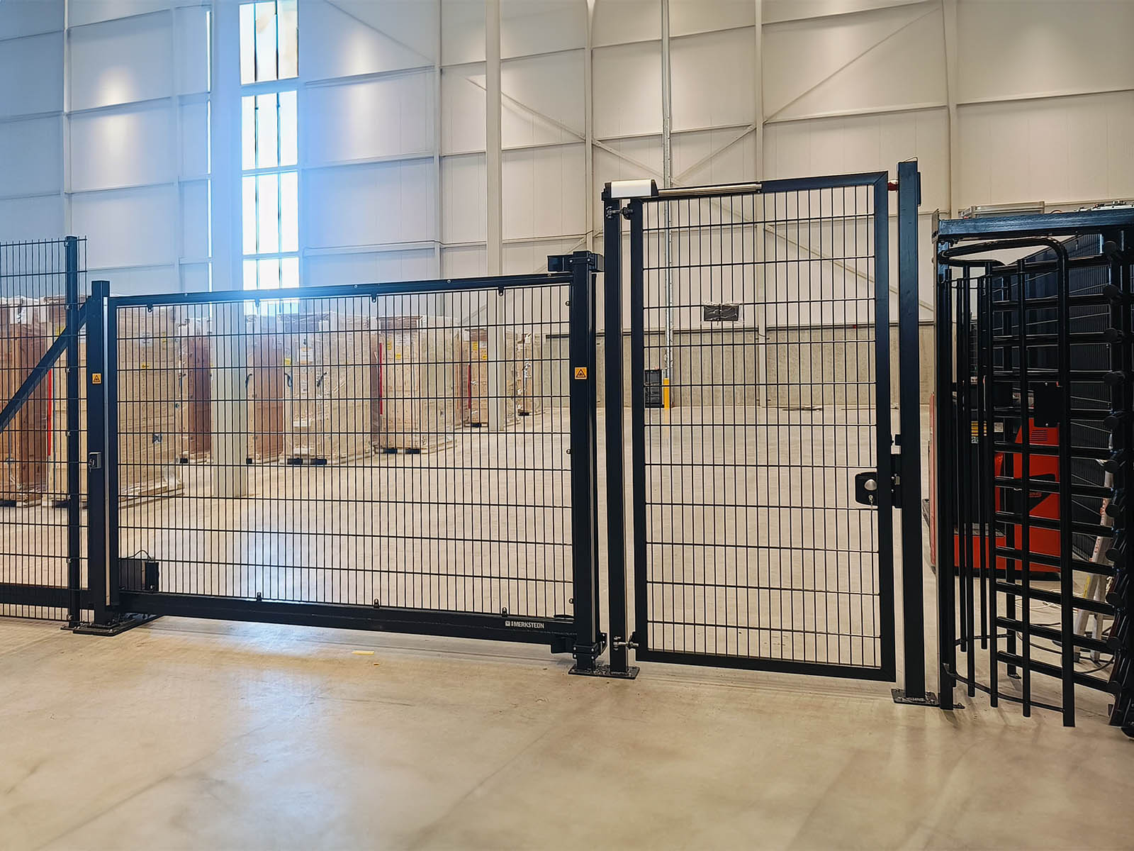 Indoor double wire fences and electric security gates